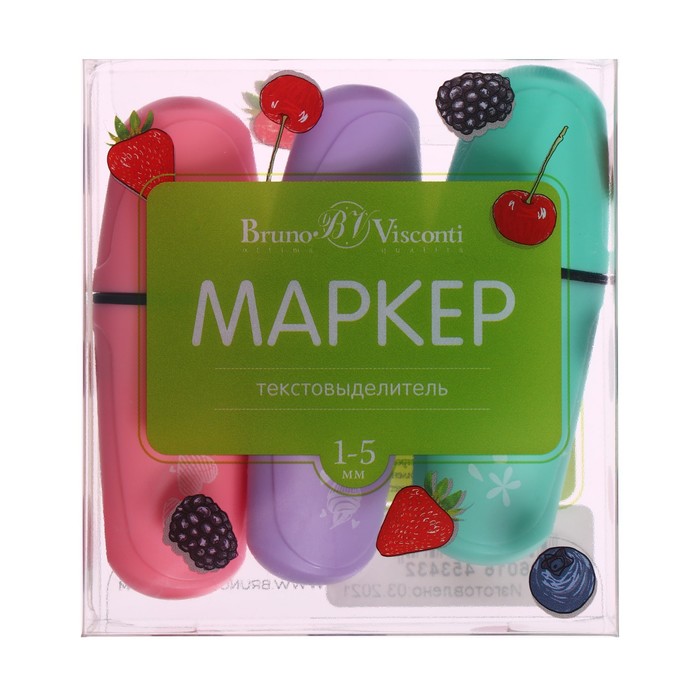 фото Набор маркеров-текстовыделителей 3 цвета 1-5.0 мм ladymarker mini, мятный/розовый/сиреневый brunovisconti