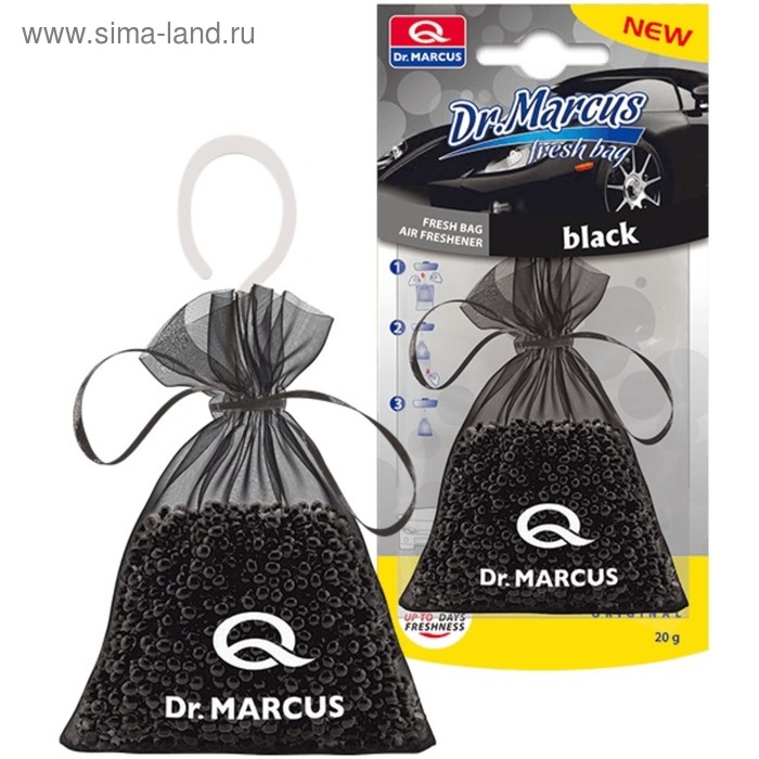 Ароматизатор Dr.Marcus Fresh bag Black, подвесной, на зеркало, 20 г ароматизатор автомобильный paloma happy bag fresh