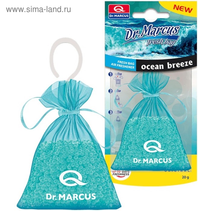 Ароматизатор Dr.Marcus Fresh bag Океанский бриз, подвесной, на зеркало, 20 г ароматизатор воздуха big fresh океанский бриз