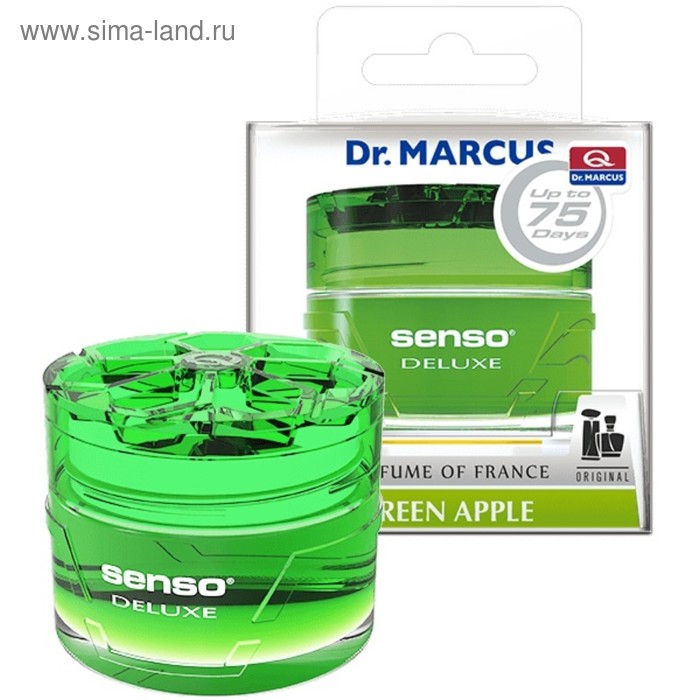 Ароматизатор Dr.Marcus Senso Deluxe, Green apple, на панель, гелевый, 50 мл