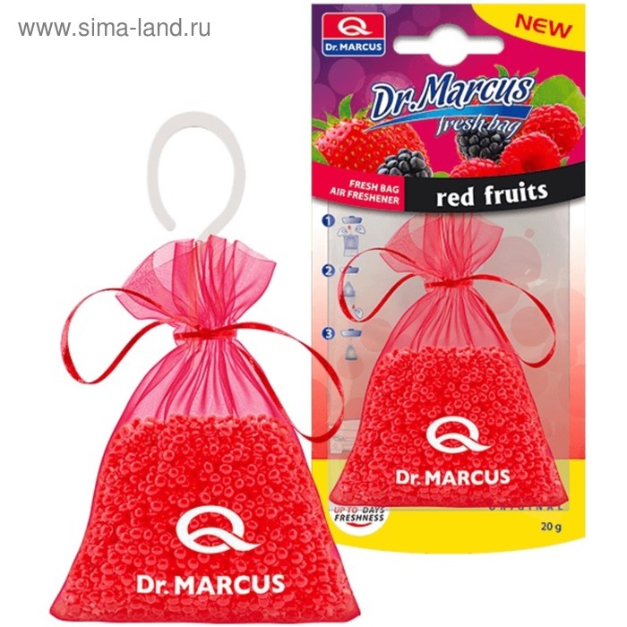 Ароматизатор Dr.Marcus Fresh bag Красные фрукты, мешочек, 20 г ароматизатор dr marcus fresh bag black подвесной на зеркало 20 г