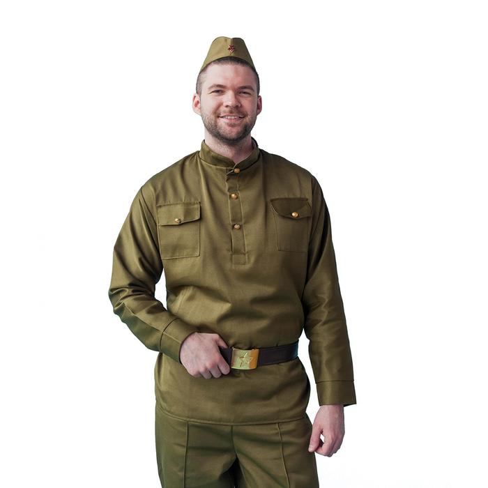 фото Карнавальный костюм «солдат», пилотка, гимнастёрка, ремень, р. 42-44 бока