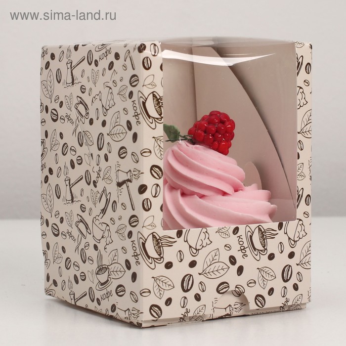 

Упаковка на 1 капкейк с окном "Кофе", 12 х 9,5 х 9,5 см