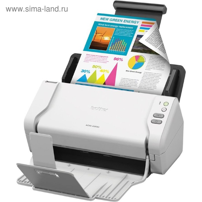 Сканер Brother ADS-2200 (ADS2200TC1), A4, белый