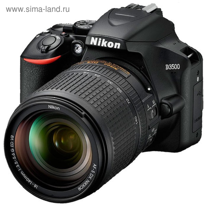 фото Зеркальный фотоаппарат nikon d3500, 24.2мп, 18-140мм, 1080р, 3", sdxc, черный