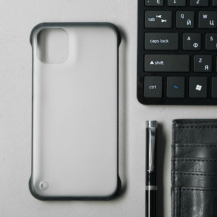 фото Чехол для iphone 11, прозрачный, с окантовкой, черный luazon home
