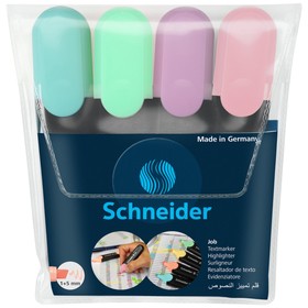 Набор маркеров-текстовыделителей 4 цвета 1-5 мм Schneider. Job, пастельные тона, в прозрачном чехле