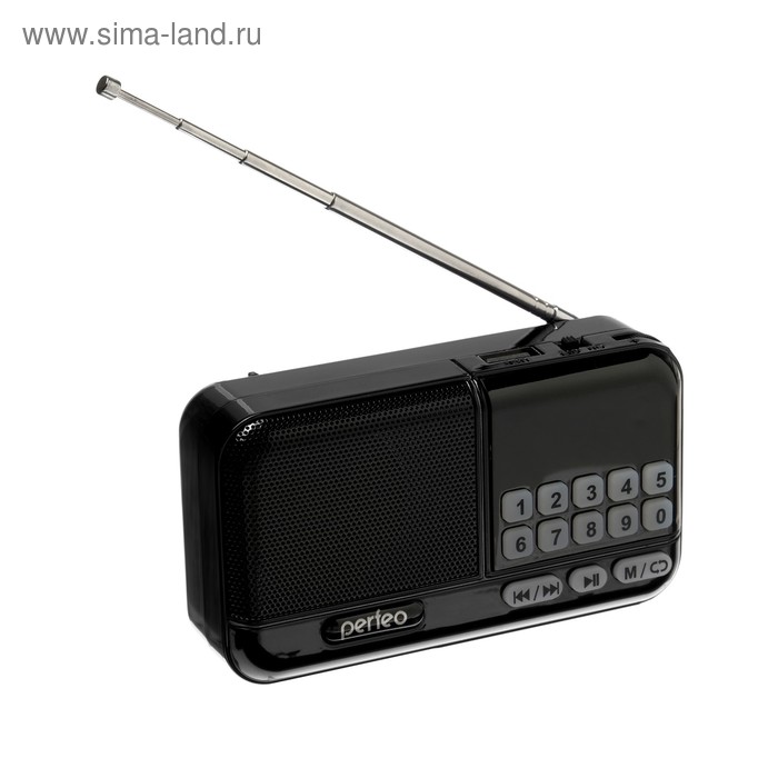 Радиоприемник Perfeo ASPEN, FM+ 87.5-108 МГц, MP3, USB, microSD, Li-ion 1200 мАч, черный