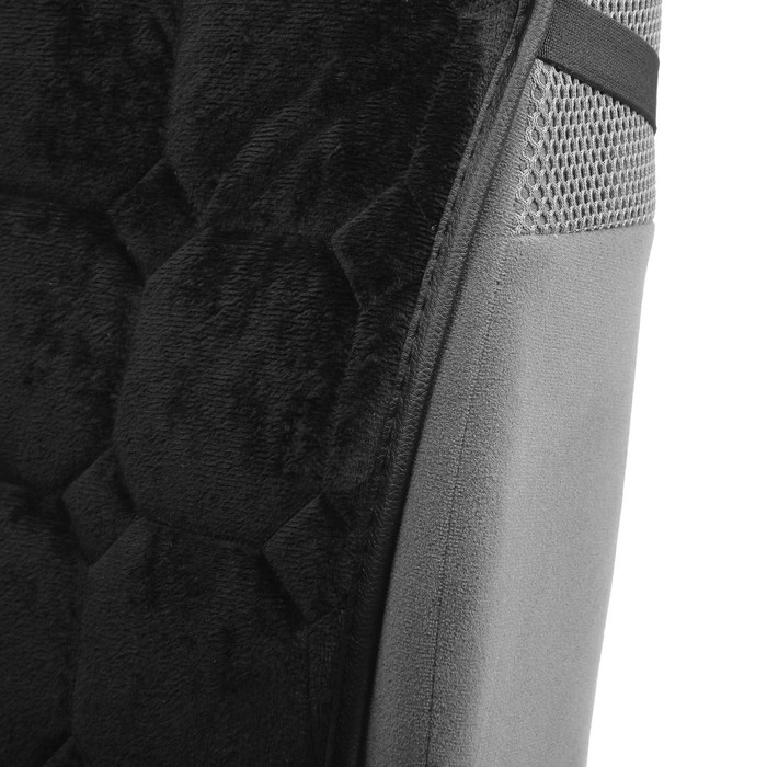 фото Накидка на переднее сиденье авто 140×50 см, искусственный мех, черный