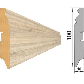 

Напольный плинтус МДФ 100E 2000x100x16 Дуб Сонома