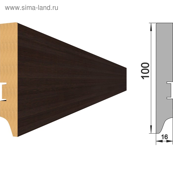 

Напольный плинтус МДФ 100А 2000х100х16 Венге