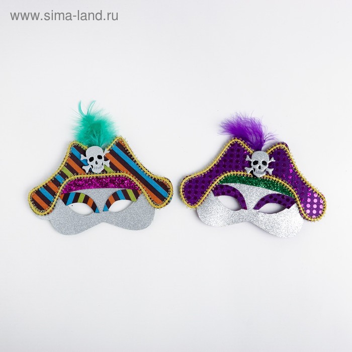 

Карнавальная маска «Пират», цвета МИКС