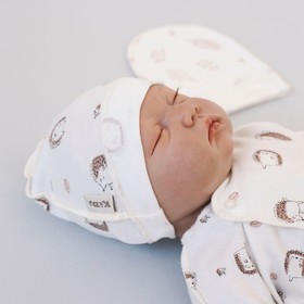 

Шапочка легкая с отворотом, «Ёжики», возраст 0-3 месяцев, 2 шт.