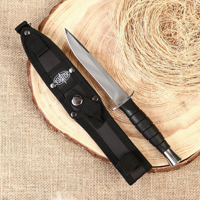 Нож легкий походный Адмирал-2 сталь - 65х13, рукоять - сталь / резина, 24 см нож нож беркут 2 сталь 65х13