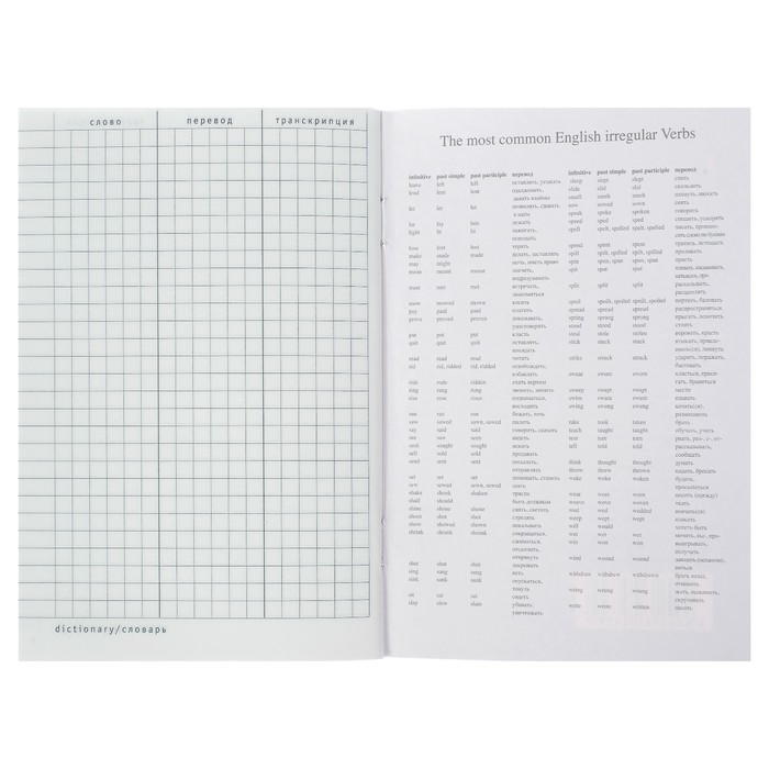 Тетрадь для записи иностранных слов А6, 48 листов, обложка мелованный картон, глянцевая ламинация