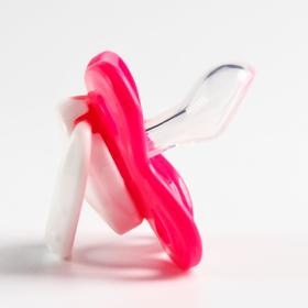 

Пустышка с кольцом, от 0 мес., ортодонтическая, с колпачком, цвет розовый