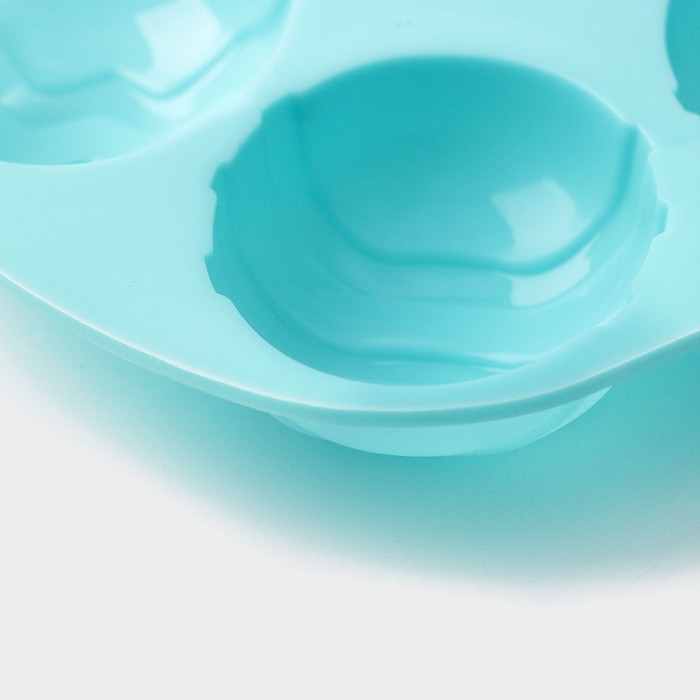 Форма для выпечки Доляна «Пасха.Пасхальное яйцо», 15×12,6×2,5 см, 4 ячейки, цвет МИКС