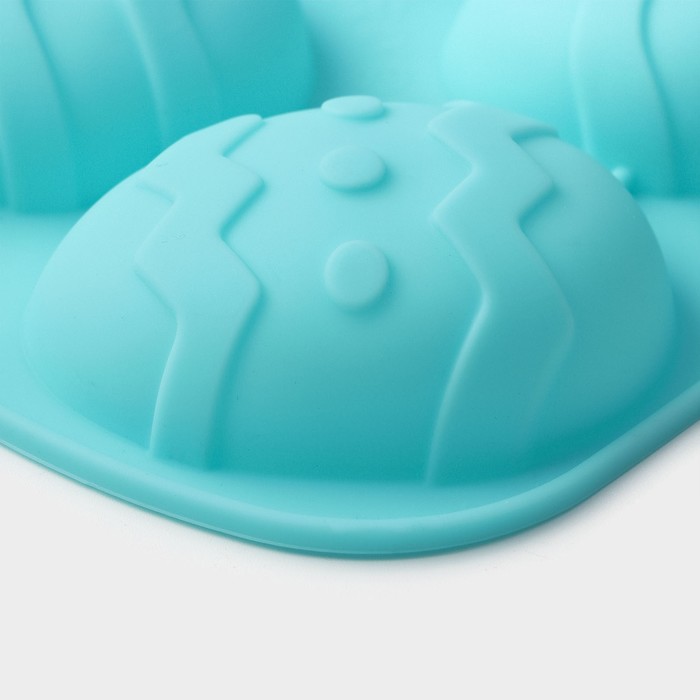 Форма для выпечки Доляна «Пасха.Пасхальное яйцо», 15×12,6×2,5 см, 4 ячейки, цвет МИКС