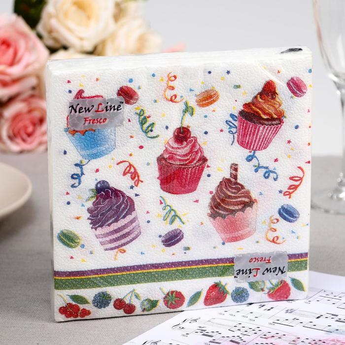 

Салфетки бумажные New line FRESCO «Десерт», 2 слоя, 33*33 см, 20 шт.