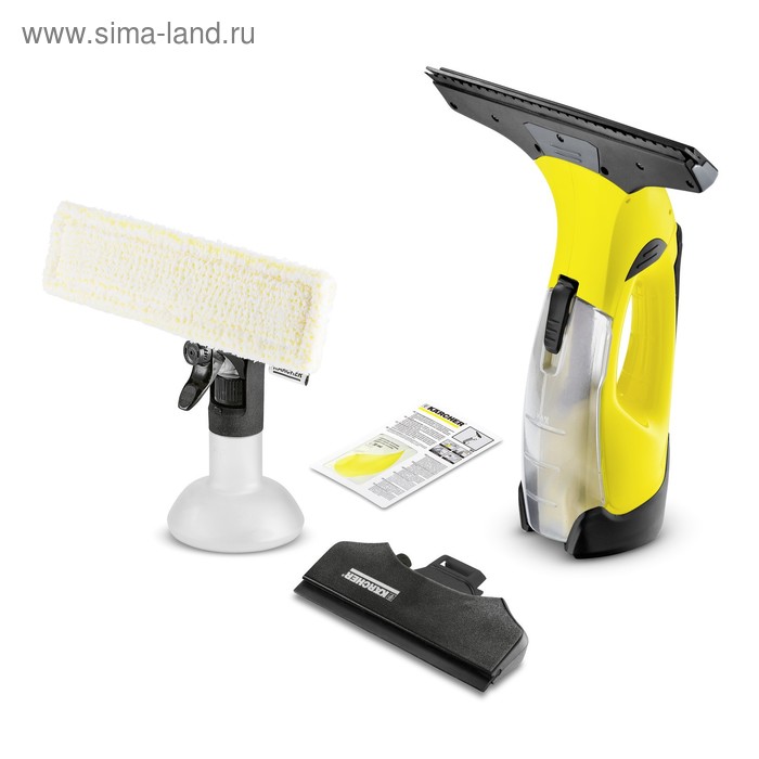 Стеклоочиститель Karcher WV 5 Premium, 100 мл, 280+170 мм, работа 35 мин, чёрно-жёлтый