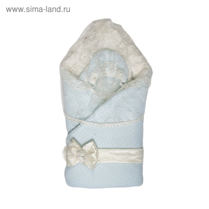 Конверт-одеяло на выписку «Жемчужинка», размер 90 х 90 см, голубой