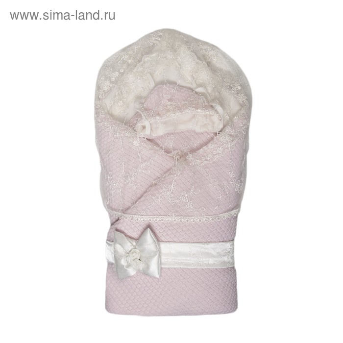 Конверт-одеяло на выписку «Жемчужинка», размер 90 х 90 см, нежно-розовый