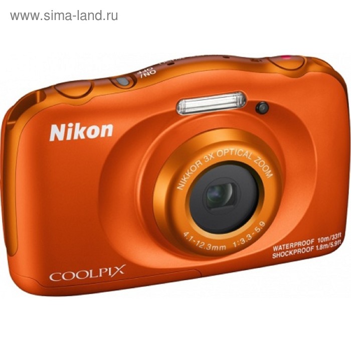 Фотоаппарат Nikon CoolPix W150, 13.2мп, 1080p, 21Мб, SDXC, CMOS, HDMI, WiFi, оранжевый
