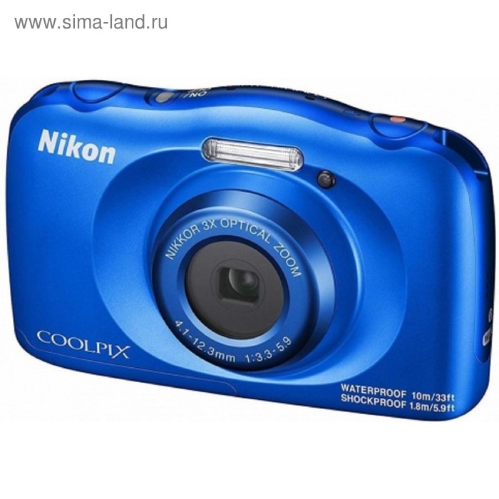 Фотоаппарат Nikon CoolPix W150, 13.2мп, 1080p, 21Мб, SDXC, CMOS, HDMI, WiFi, синий