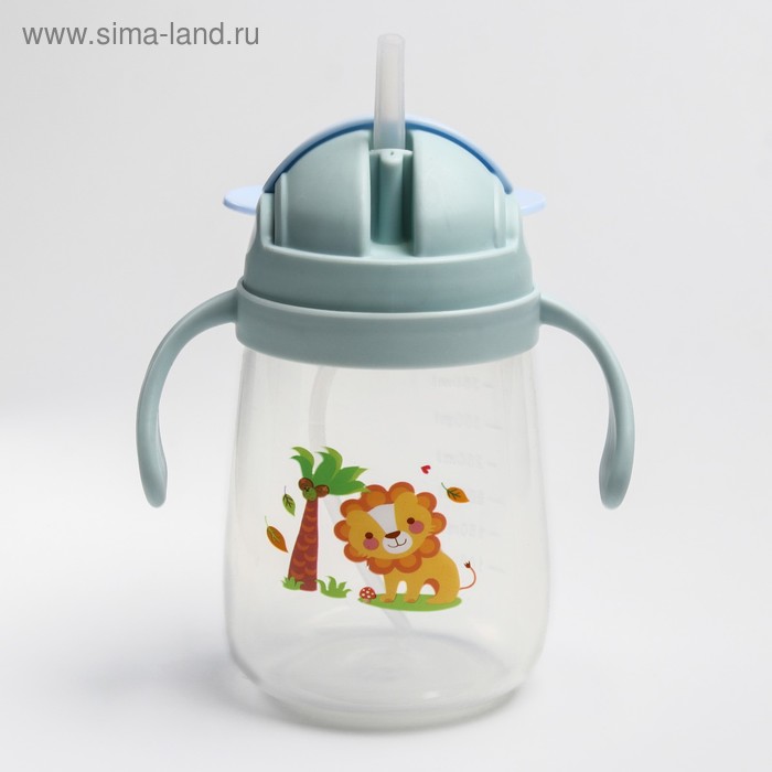 

Поильник с силиконовой трубочкой и ручками, 400 мл., цвет МИКС