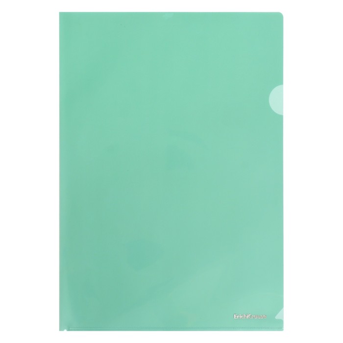 Папка-уголок А4, 160 мкм, ErichKrause Glossy Classic, прозрачная, зелёная