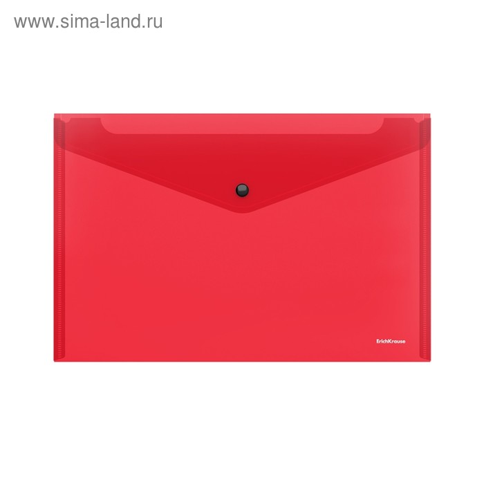 

Папка-конверт на кнопке А4, 160 мкм, ErichKrause Glossy Classic, глянцевая, полупрозрачная, красная