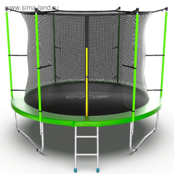 фото Батут evo jump internal 10 ft, d=305 см, с внутренней сеткой и лестницей, зелёный