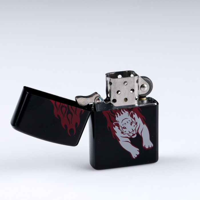 Зажигалка «Дух огня» в металлической коробке, с кремнием, бензин