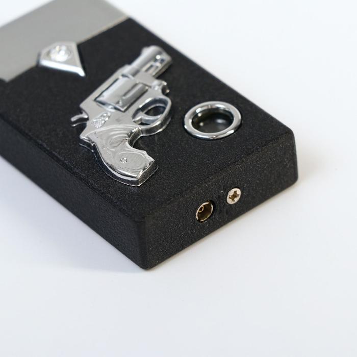 Зажигалка с подсветкой «Револьвер» в подарочной коробке, пьезо, газ