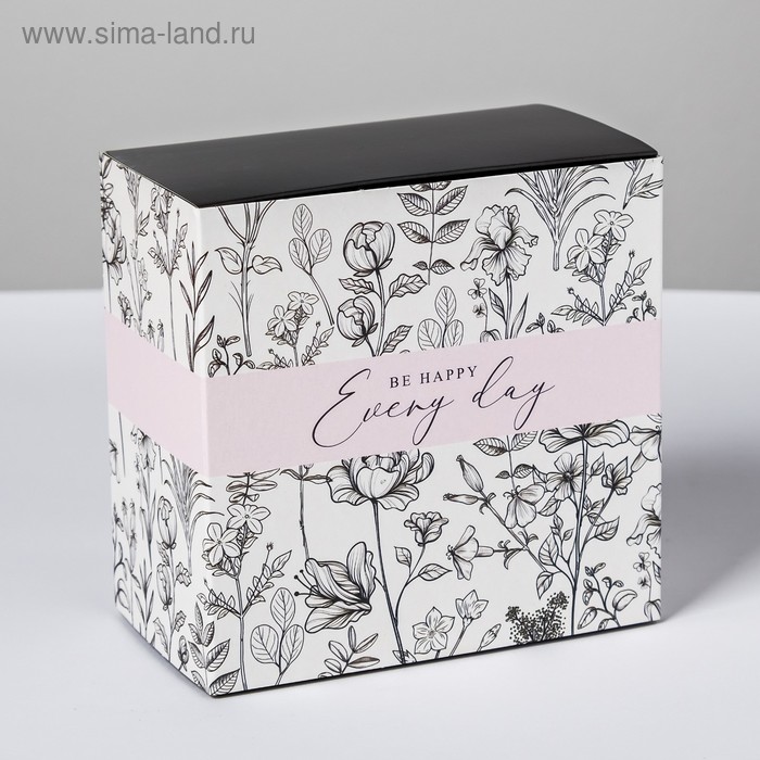 Коробка подарочная складная, упаковка, «Be happy», 14 х 14 х 8 см коробка подарочная клетка 8 х 14 5 см