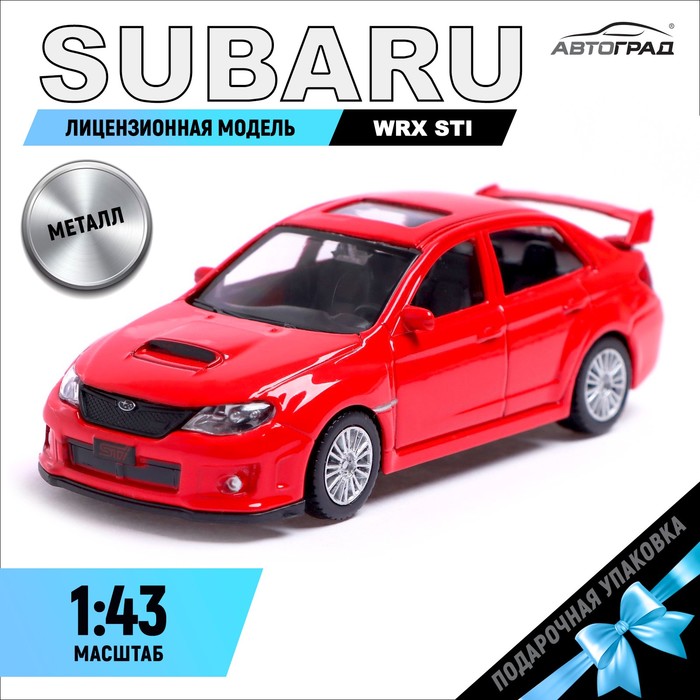 Машина металлическая SUBARU WRX STI, 1:43, цвет красный машина металлическая subaru wrx sti 1 43 цвет красный