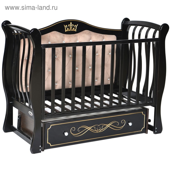 фото Детская кровать brianna elegance, мягкая спинка, ящик, универсальный маятник, цвет шоколад oliver
