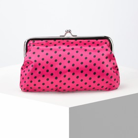 

Косметичка-фермуар, отдел на рамке, цвет малиновый/чёрный