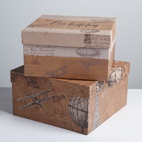 

Набор подарочных крафтовых коробок 5 в 1 Fiesta, 22 х 22 х 12 - 14 х 14 х 8 см