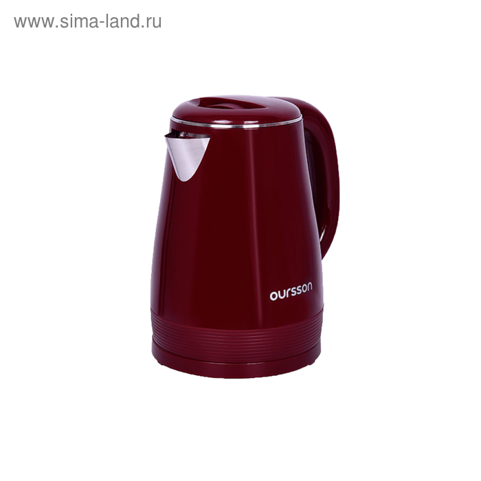 Чайник электрический Oursson EK1530W/DC, пластик, колба металл 1.5 л, 2200 Вт, бордовый