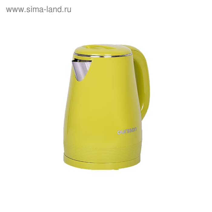 Чайник электрический Oursson EK1530W/GA, пластик, колба металл, 1.5 л, 2200 Вт, зелёный