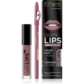 

Губная помада + карандаш для губ "Oh My Lips", Eveline, набор, тон 04