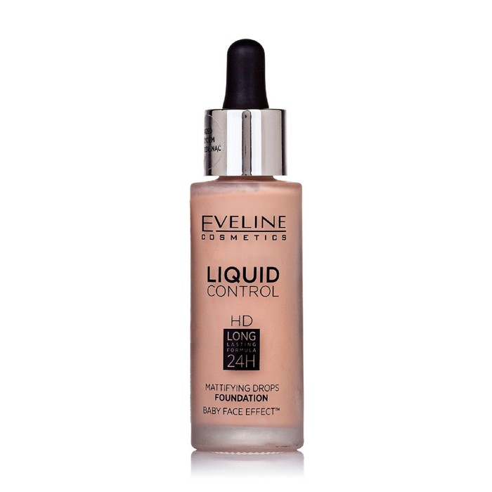 Тональная основа Eveline Liquid Control, инновационная жидкая, тон 020 rose beige, 32 мл