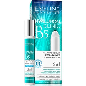 

Гель-филлер для глаз 3 в 1 Eveline Hyaluron Clinic B5, гиалуроновый, 15 мл