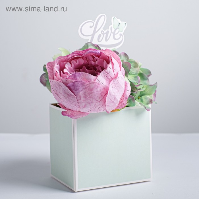

Коробка для цветов с топпером Love, 10 х 10 х 12 см