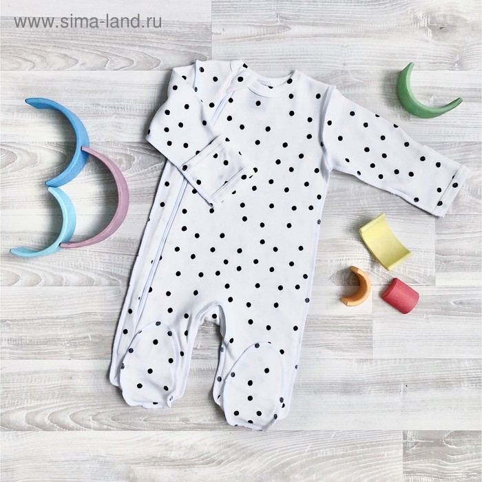 фото Комбинезон sleep and play basic «горошки», швы наружу, рост 56 см mjolk