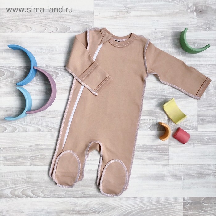 фото Комбинезон sleep and play camel, швы наружу, рост 68 см mjolk