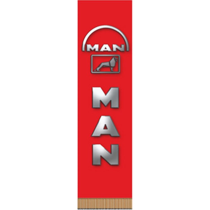 

Вымпел прямоугольный MAN фон красный сплошной, 200х55 мм, цветной, Skyway