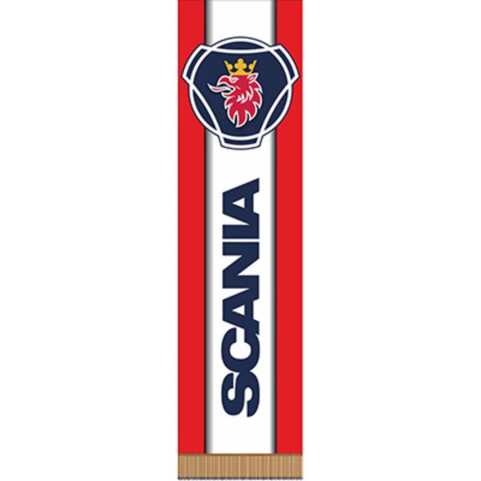 

Вымпел прямоугольный SCANIA фон красный, 200х55 мм, цветной, Skyway