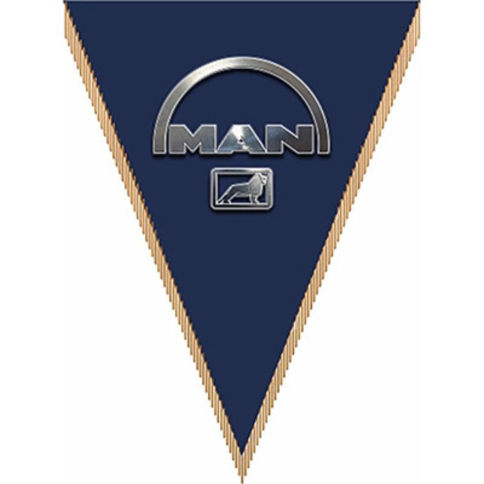 

Вымпел треугольный MAN фон синий, 260х200 мм, цветной, Skyway
